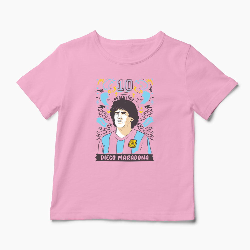 Tricou Personalizat Diego Maradona 10 Argentina - Copii-Roz