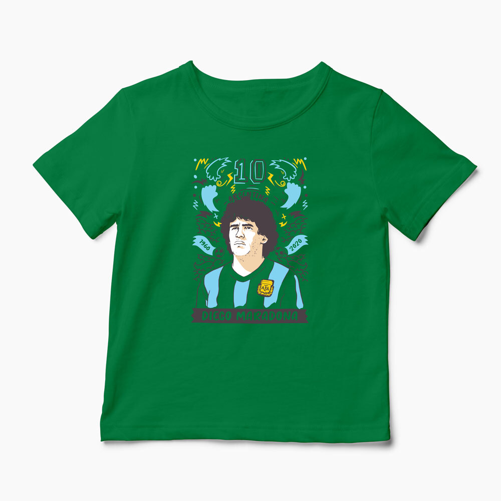 Tricou Personalizat Diego Maradona 10 Argentina - Copii-Verde