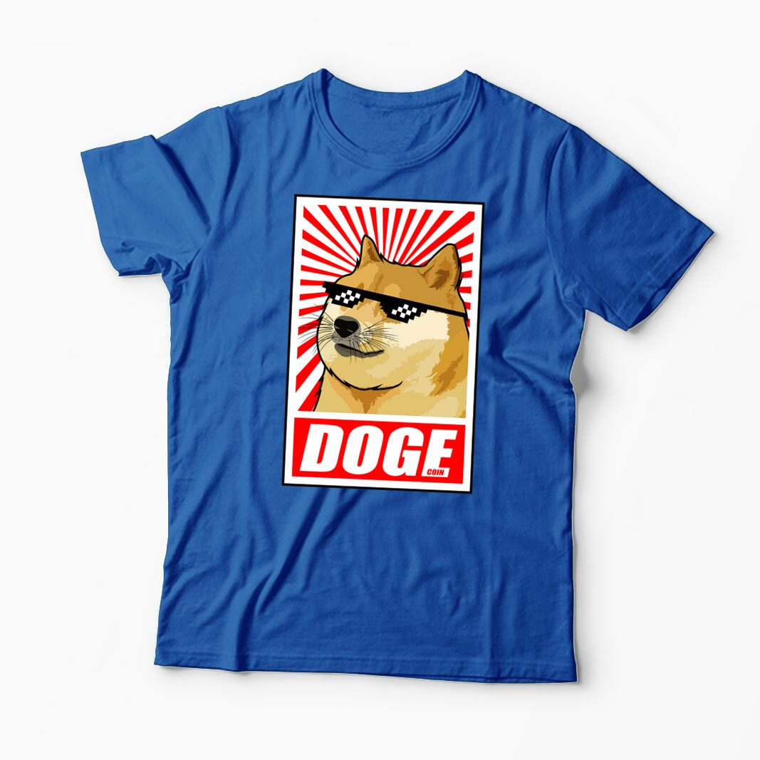 Tricou Personalizat Doge Coin - Bărbați-Albastru Regal