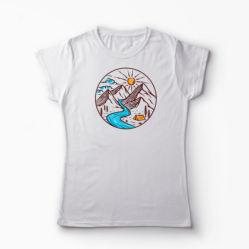 Tricou Personalizat Drumeție Munți Natură - Femei-Alb