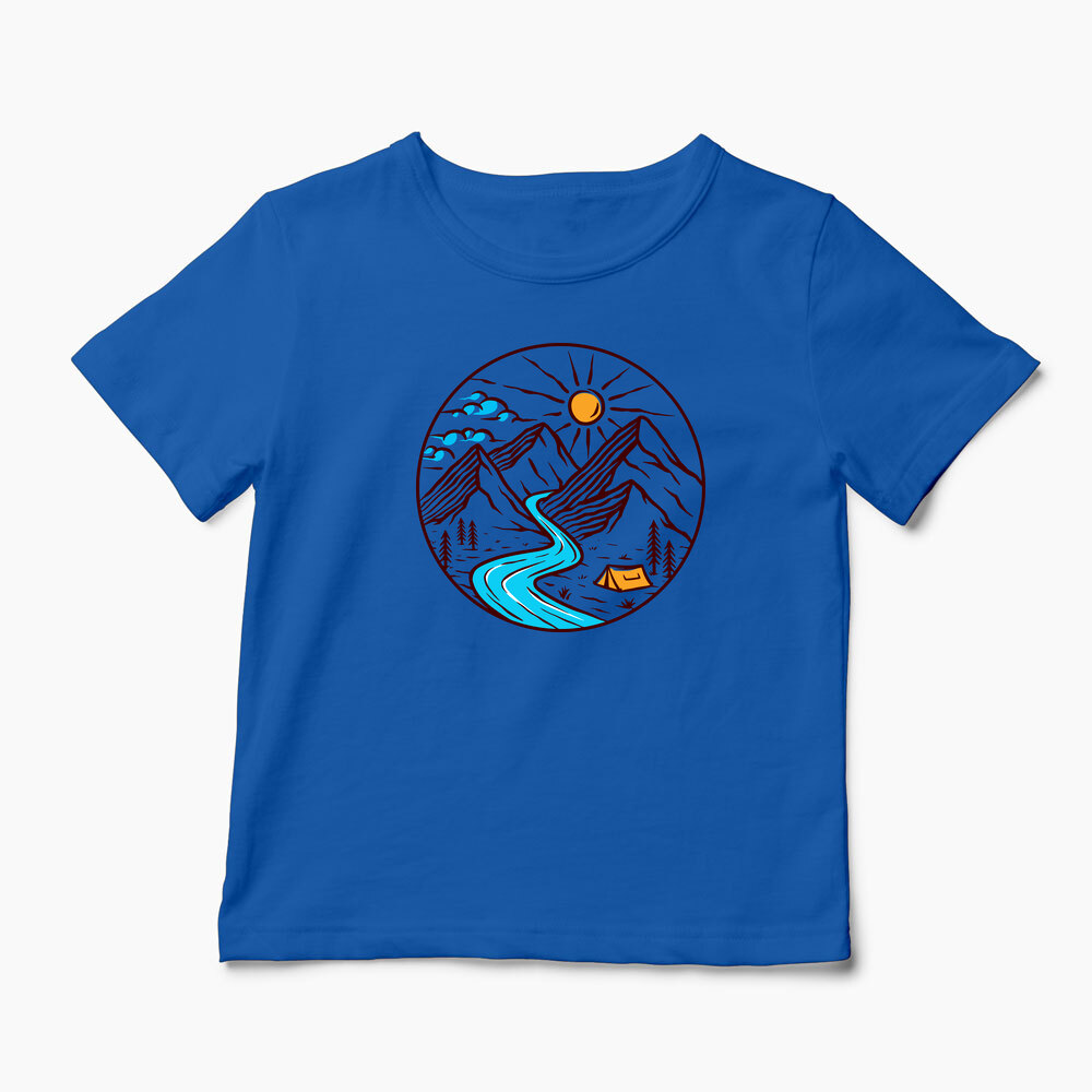 Tricou Personalizat Drumeție Munți Natură - Copii-Albastru Regal