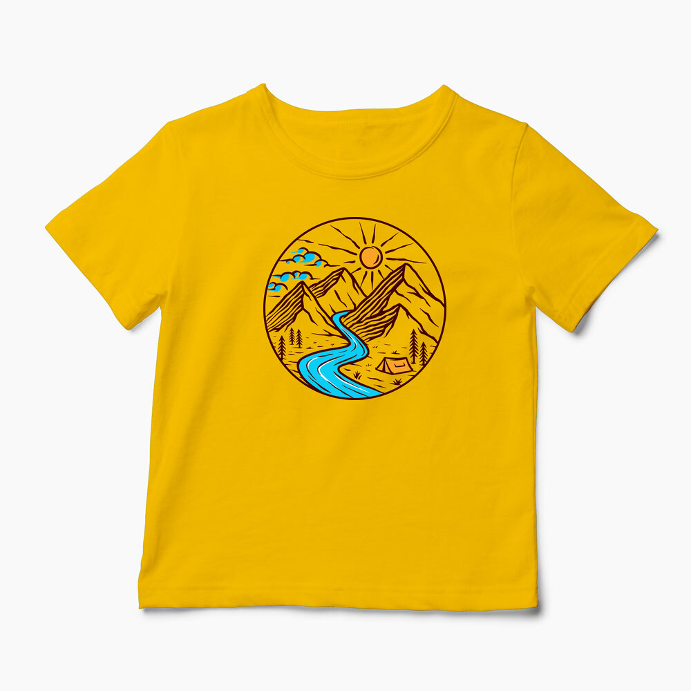Tricou Personalizat Drumeție Munți Natură - Copii-Galben