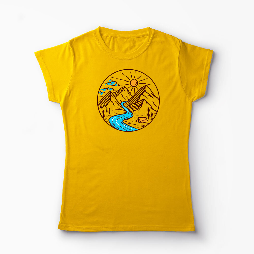 Tricou Personalizat Drumeție Munți Natură - Femei-Galben