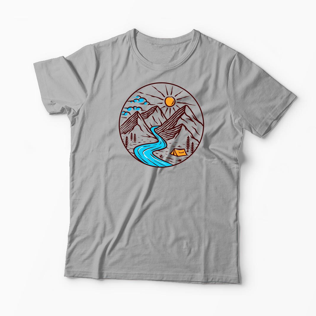 Tricou Personalizat Drumeție Munți Natură - Bărbați-Gri