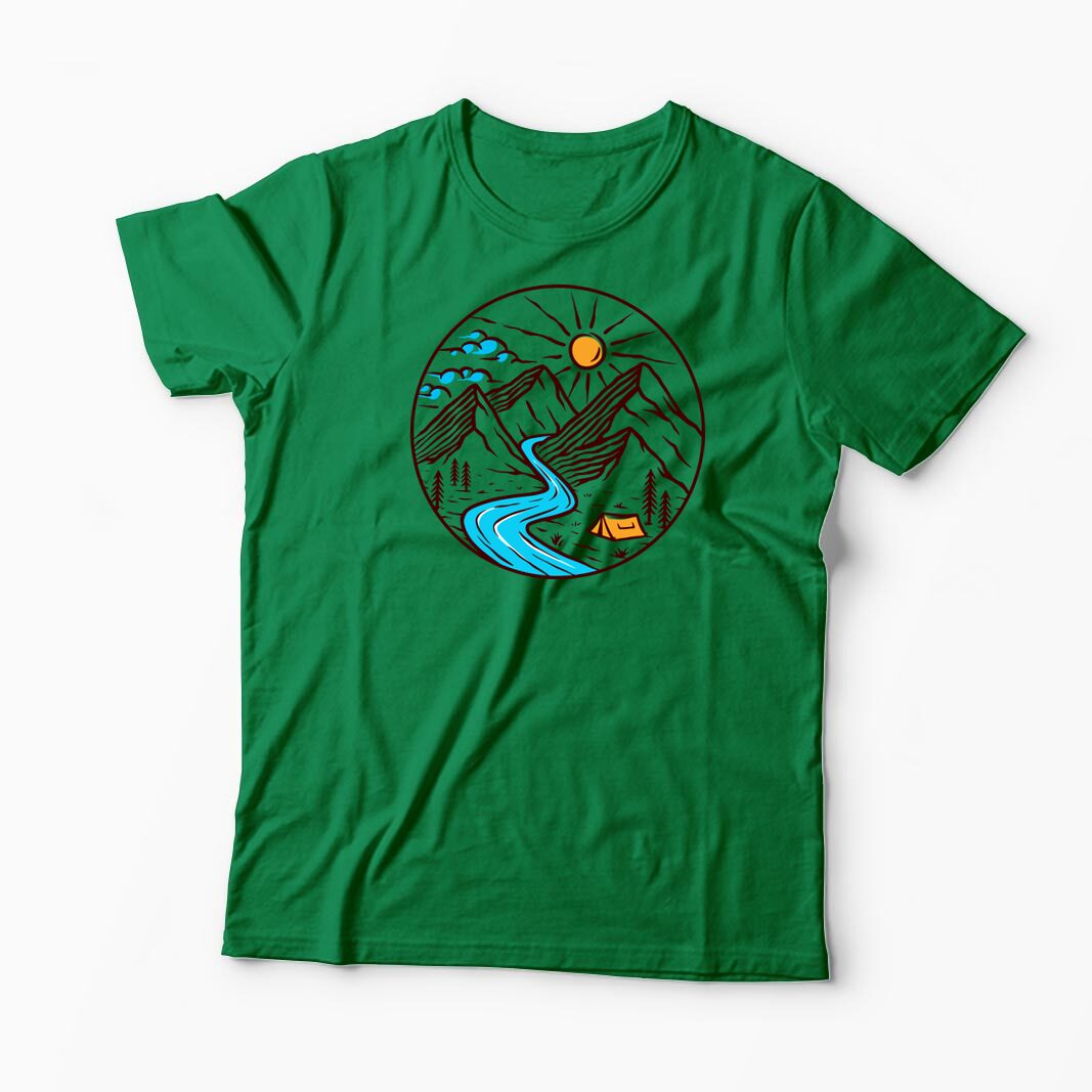 Tricou Personalizat Drumeție Munți Natură - Bărbați-Verde