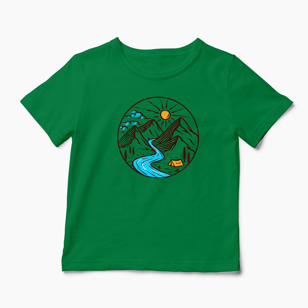 Tricou Personalizat Drumeție Munți Natură - Copii-Verde