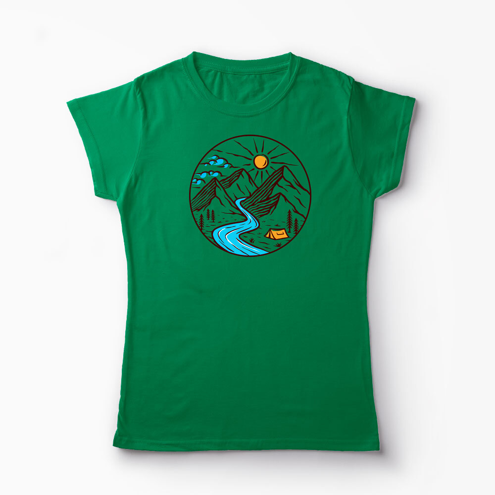 Tricou Personalizat Drumeție Munți Natură - Femei-Verde