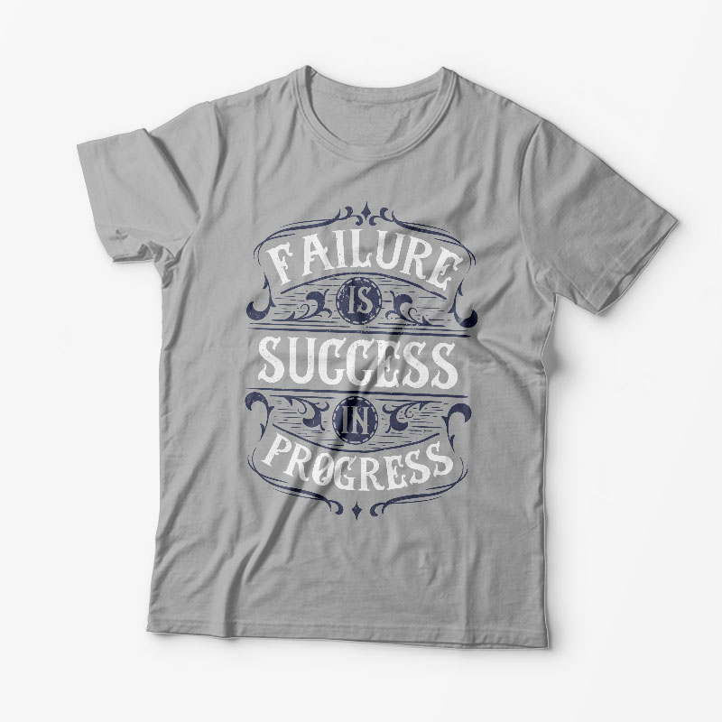 Tricou Personalizat Failure is Success in Progress - Bărbați-Gri