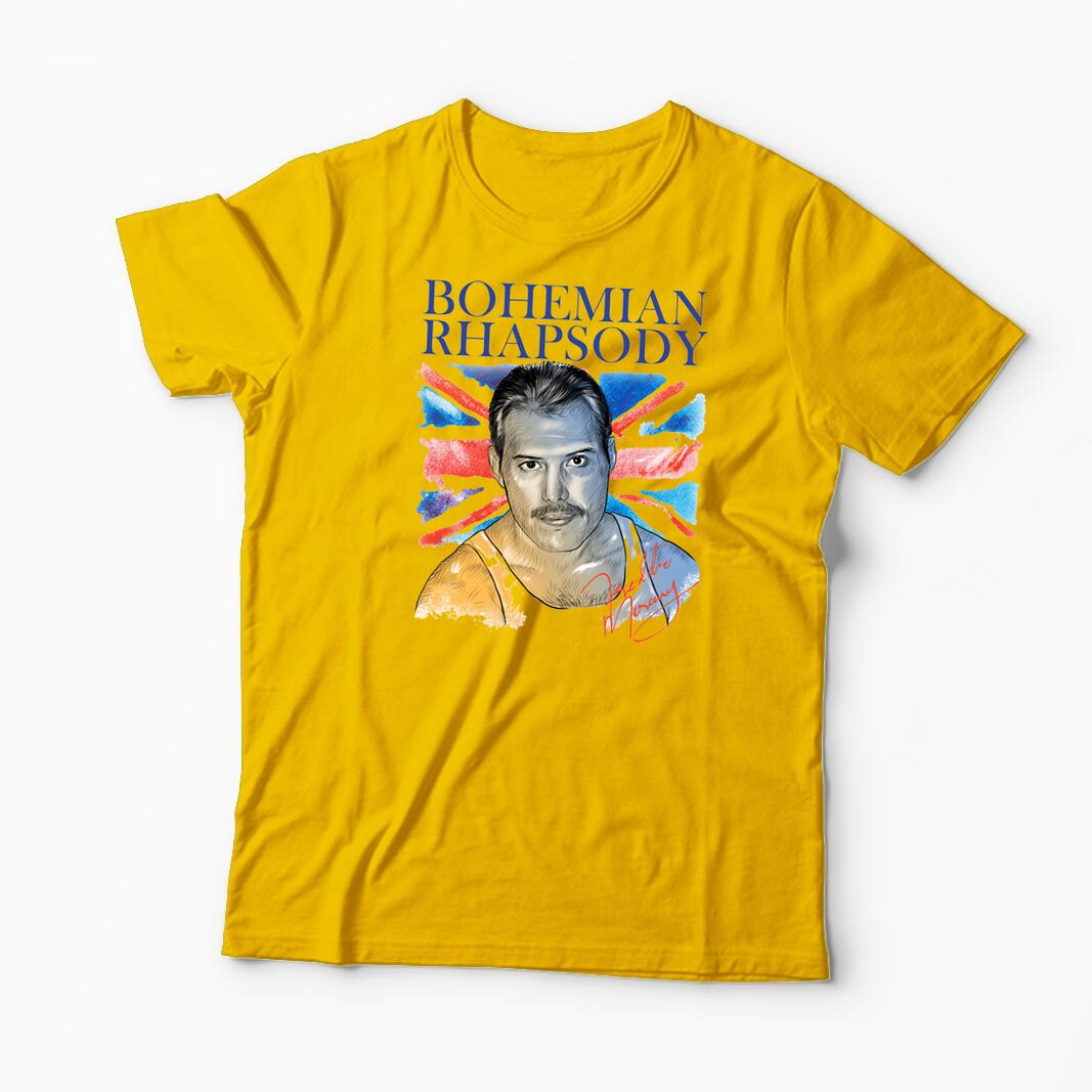 Tricou Personalizat Freddie Mercury Bohemian Rhapsody - Bărbați-Galben