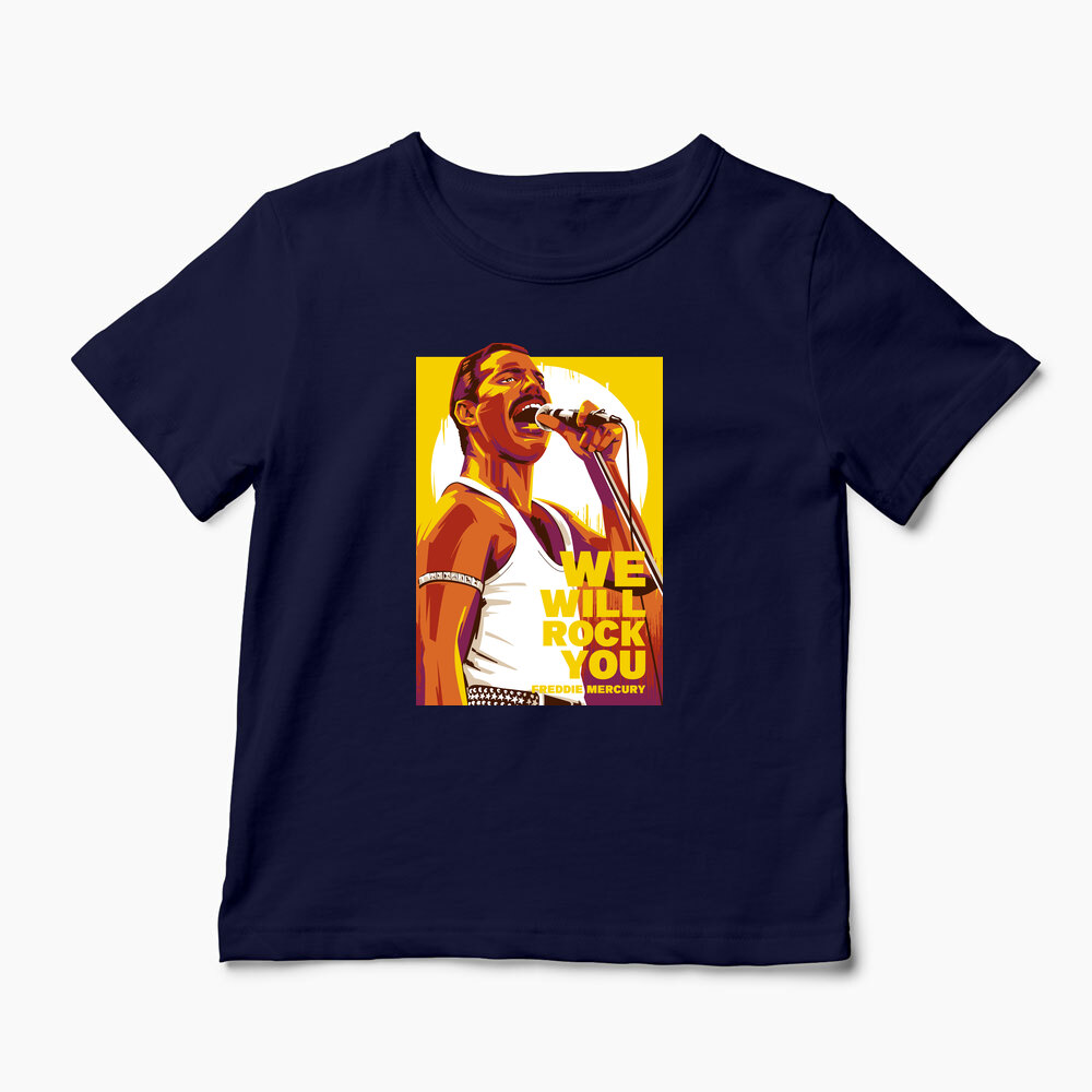 Tricou Personalizat Freddie Mercury We Will Rock You - Copii-Bleumarin