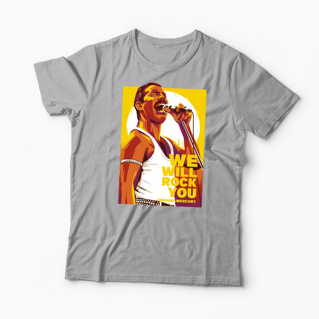 Tricou Personalizat Freddie Mercury We Will Rock You - Bărbați-Gri