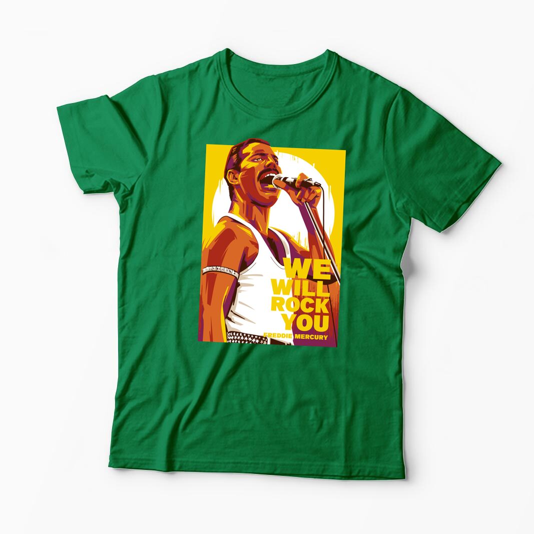 Tricou Personalizat Freddie Mercury We Will Rock You - Bărbați-Verde