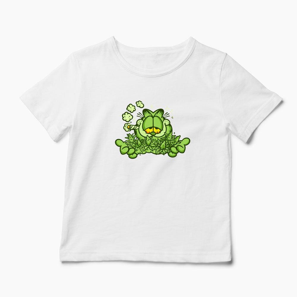 Tricou Personalizat Garfield Enjoy 420 - Copii-Alb