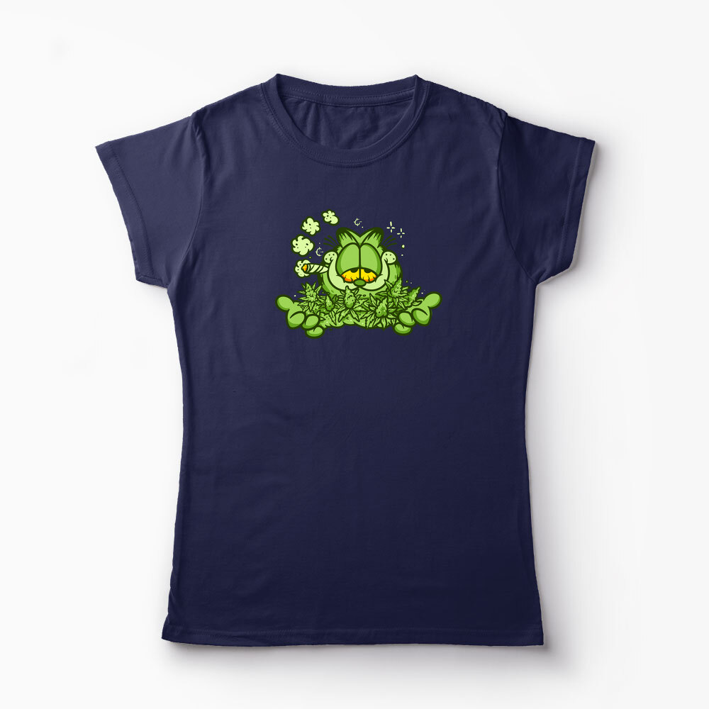 Tricou Personalizat Garfield Enjoy 420 - Femei-Bleumarin
