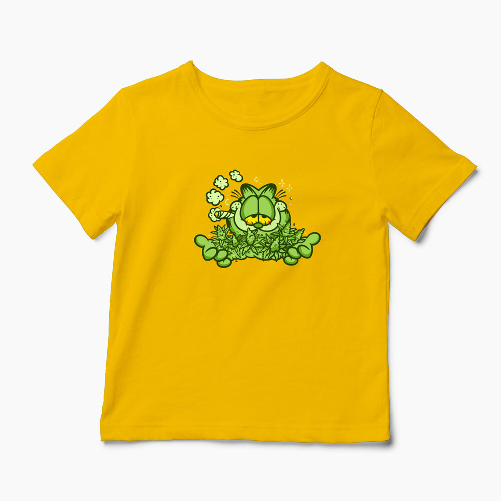 Tricou Personalizat Garfield Enjoy 420 - Copii-Galben
