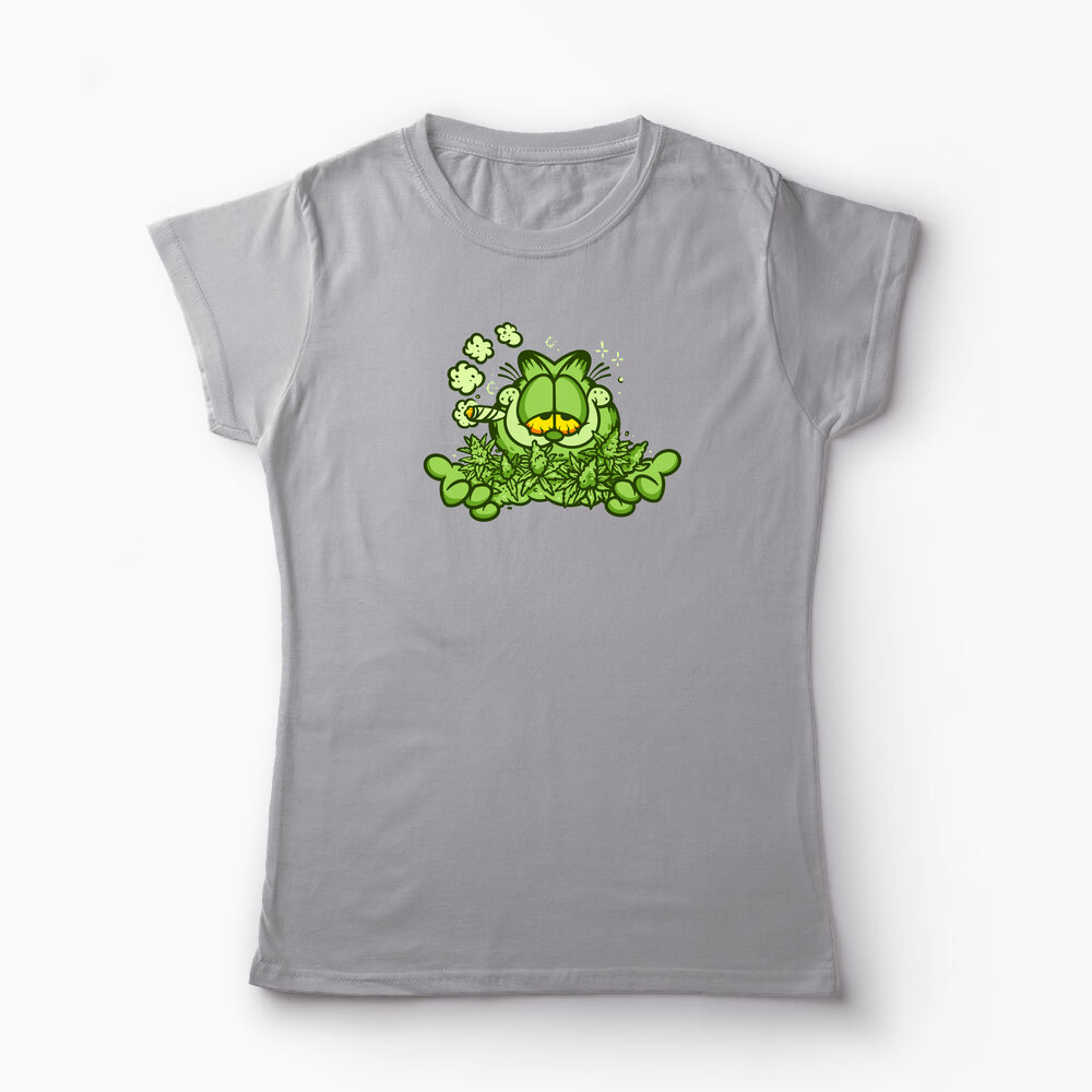 Tricou Personalizat Garfield Enjoy 420 - Femei-Gri