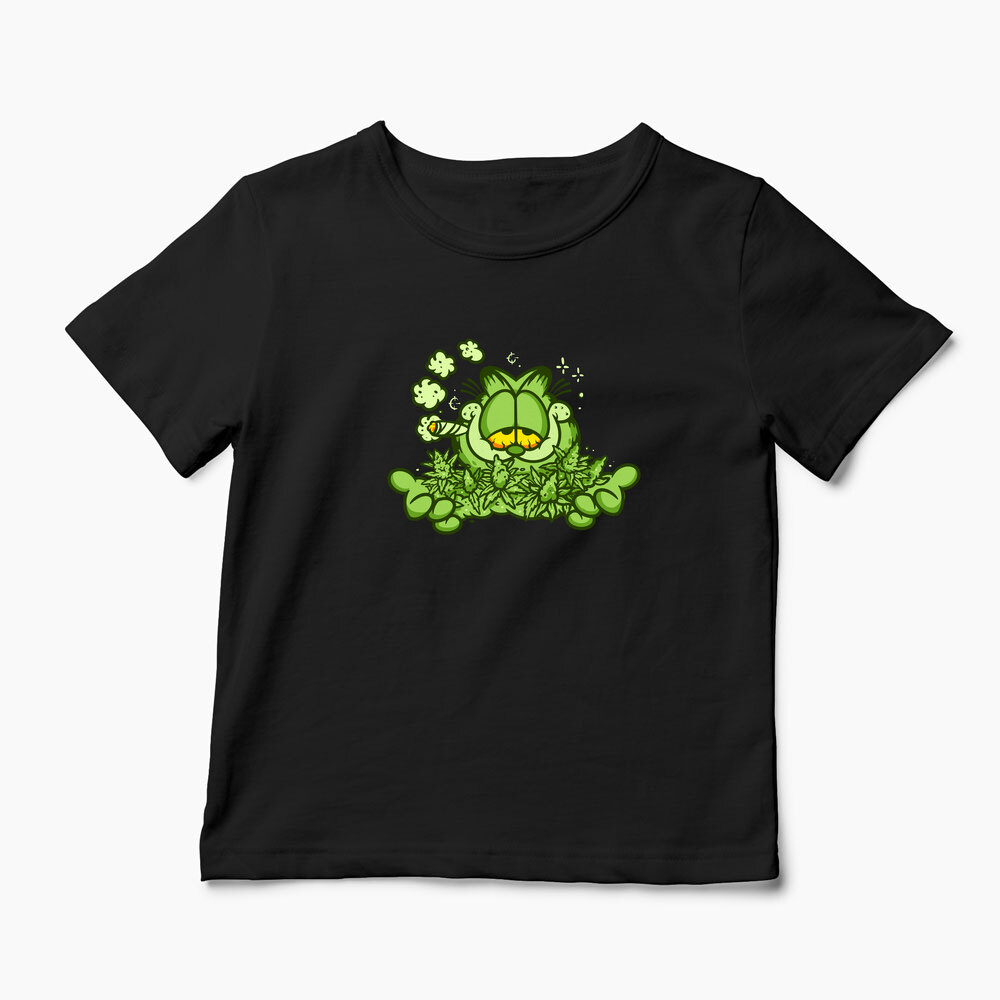 Tricou Personalizat Garfield Enjoy 420 - Copii-Negru