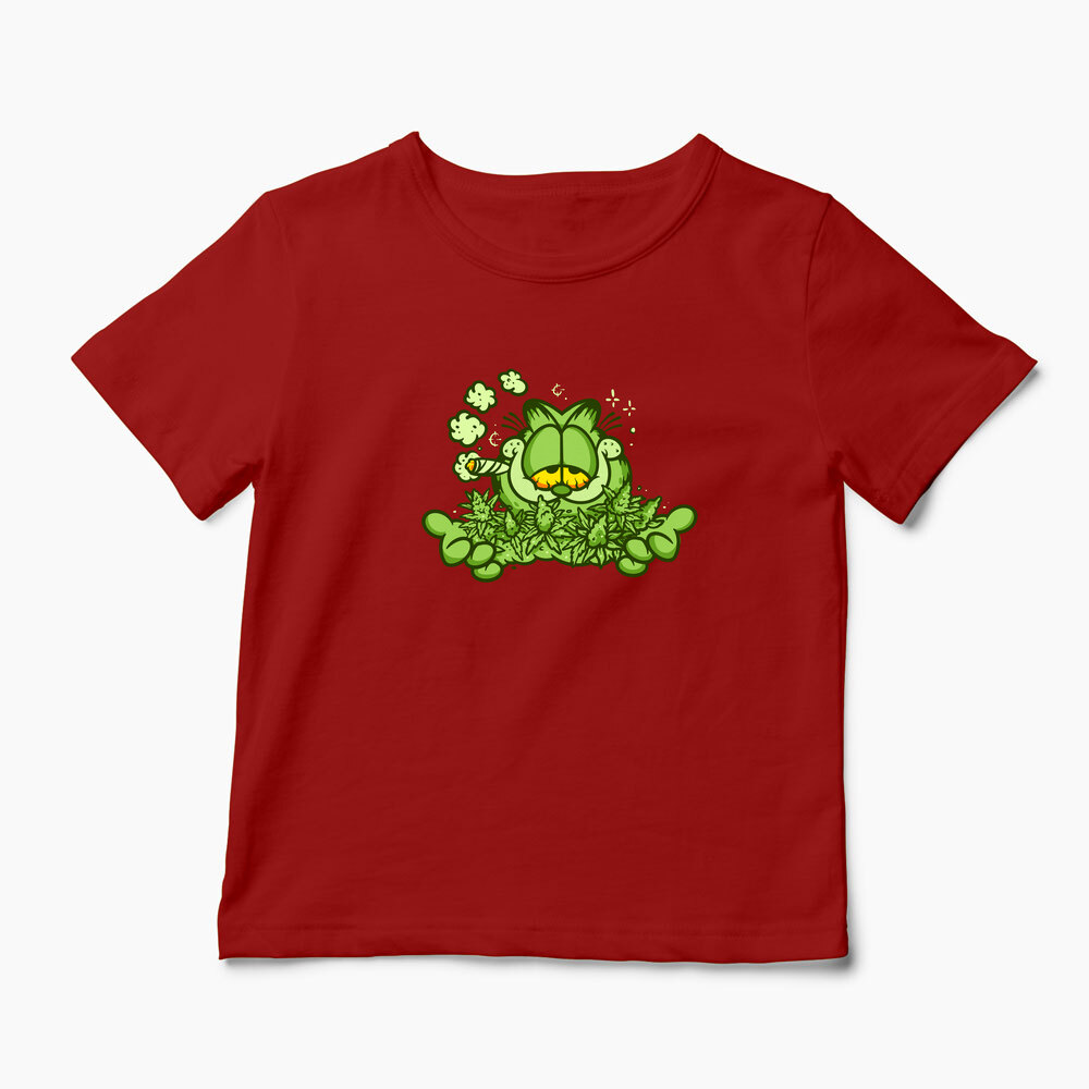 Tricou Personalizat Garfield Enjoy 420 - Copii-Roșu
