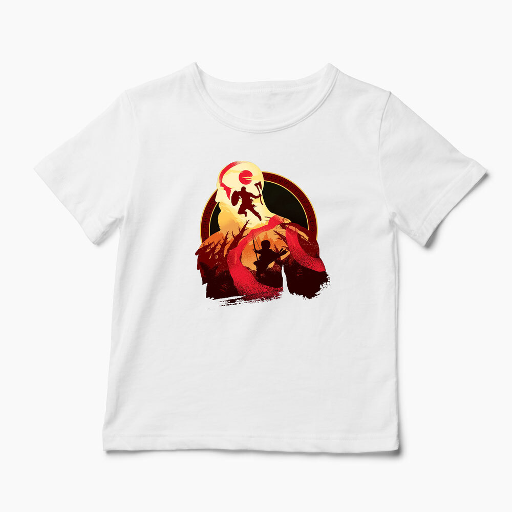 Tricou Personalizat God Of War Adventură cu Tată - Copii-Alb