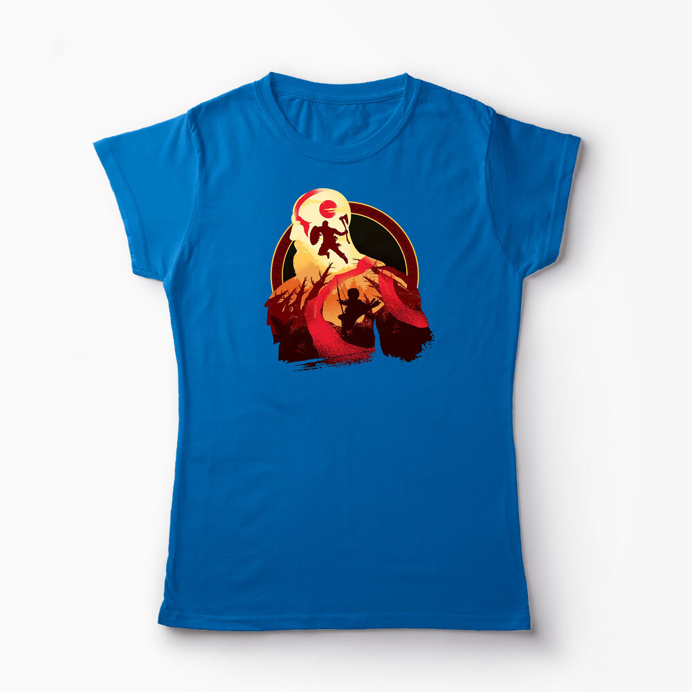 Tricou Personalizat God Of War Adventură cu Tată - Femei-Albastru Regal