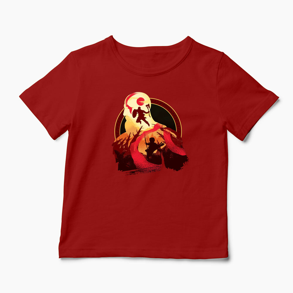 Tricou Personalizat God Of War Adventură cu Tată - Copii-Roșu