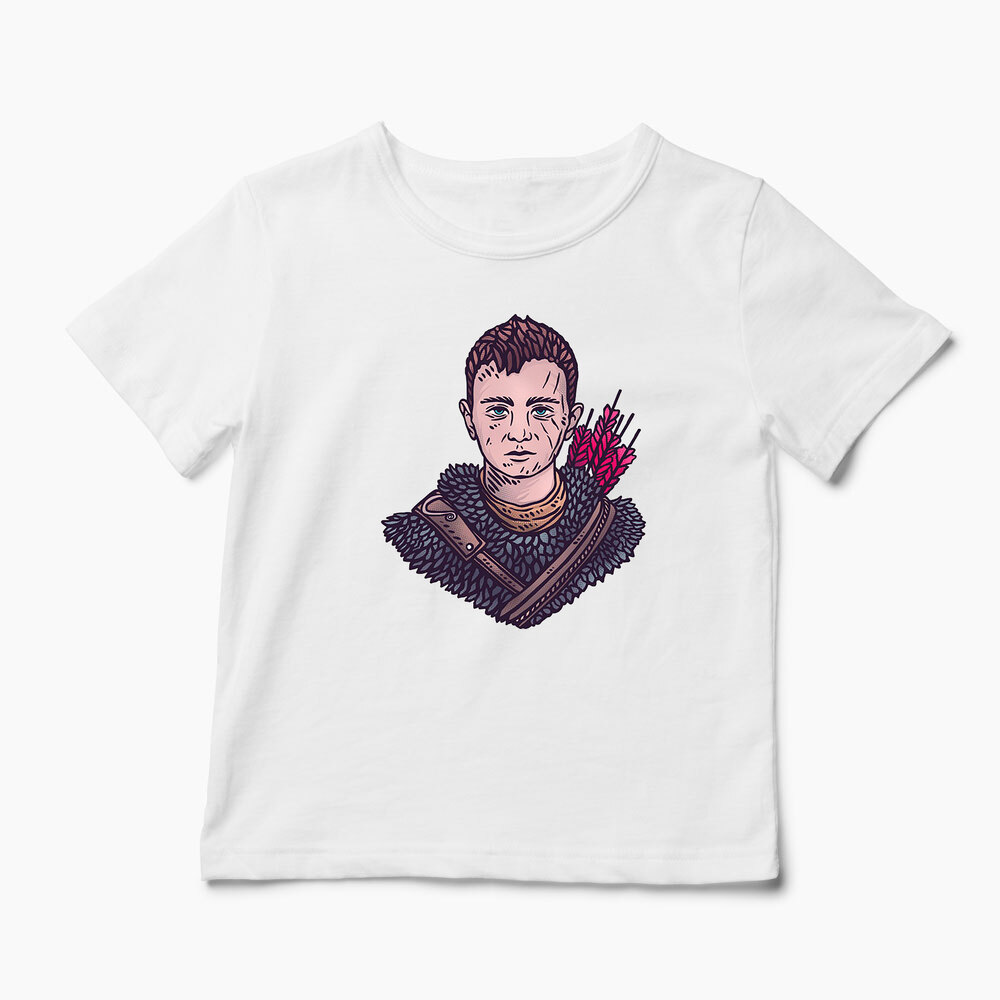 Tricou Personalizat God Of War Atreus - Copii-Alb