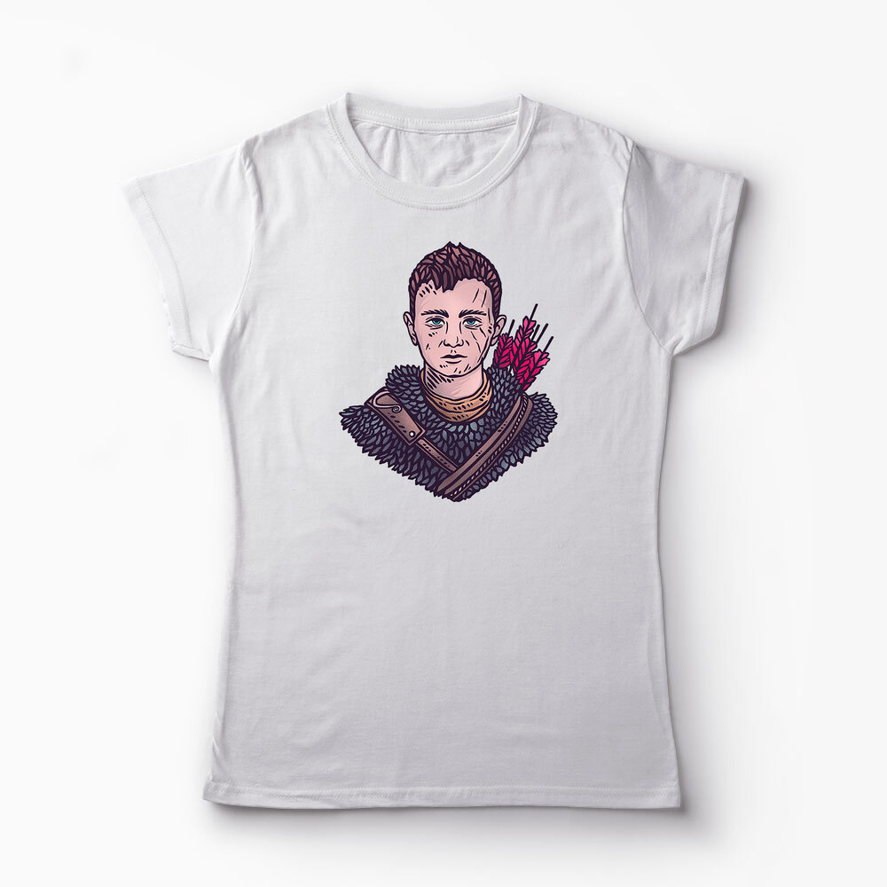 Tricou Personalizat God Of War Atreus - Femei-Alb