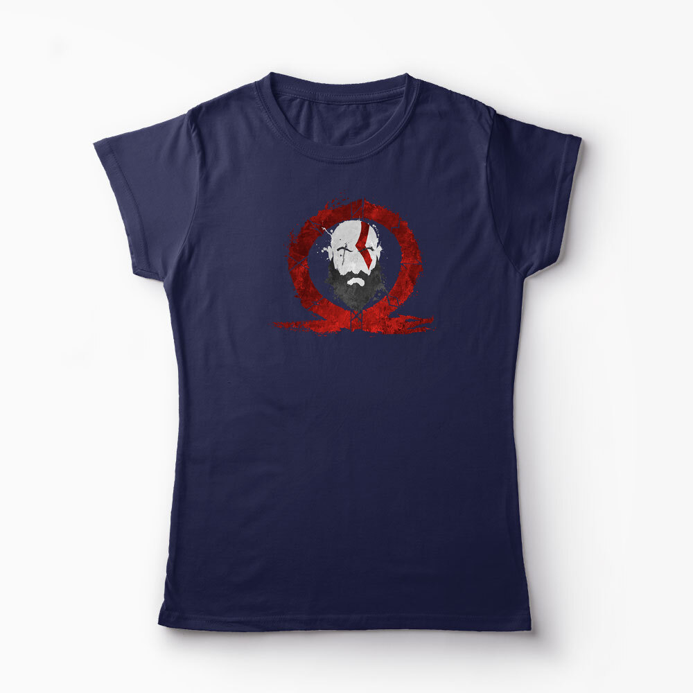 Tricou Personalizat God Of War Kratos Logo - Femei-Bleumarin