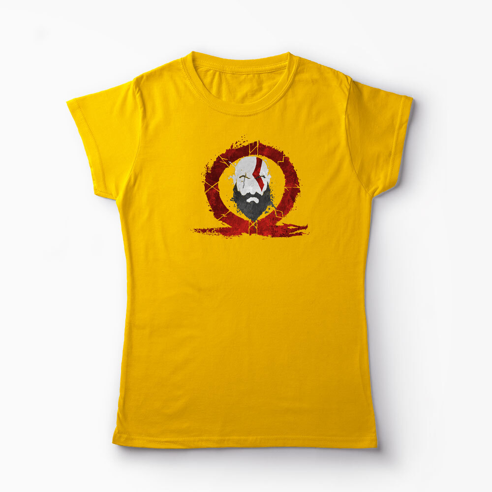Tricou Personalizat God Of War Kratos Logo - Femei-Galben