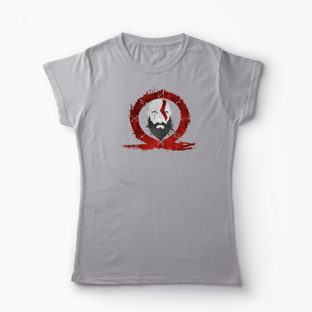Tricou Personalizat God Of War Kratos Logo - Femei-Gri