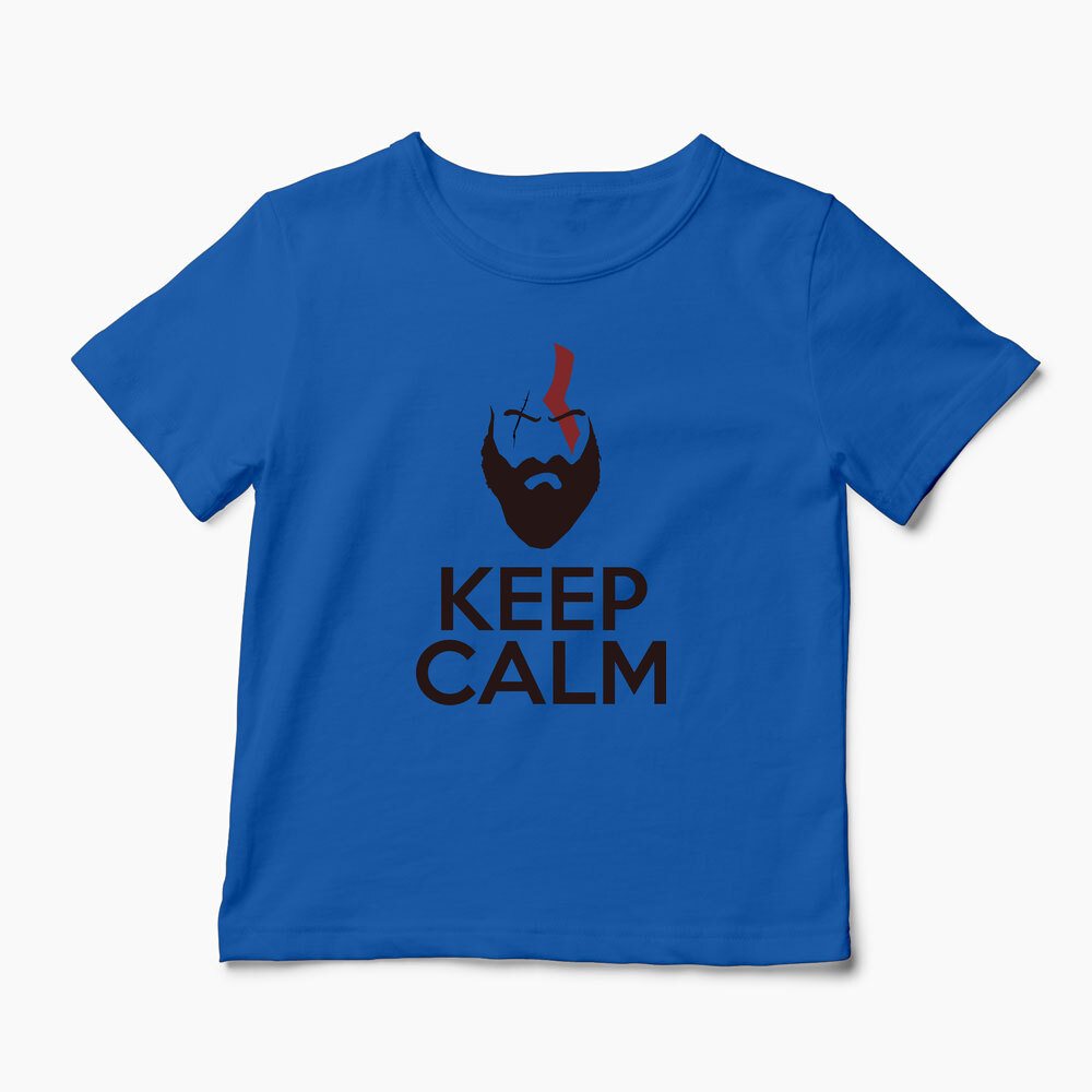 Tricou Personalizat GOW Kratos Keep Calm - Copii-Albastru Regal