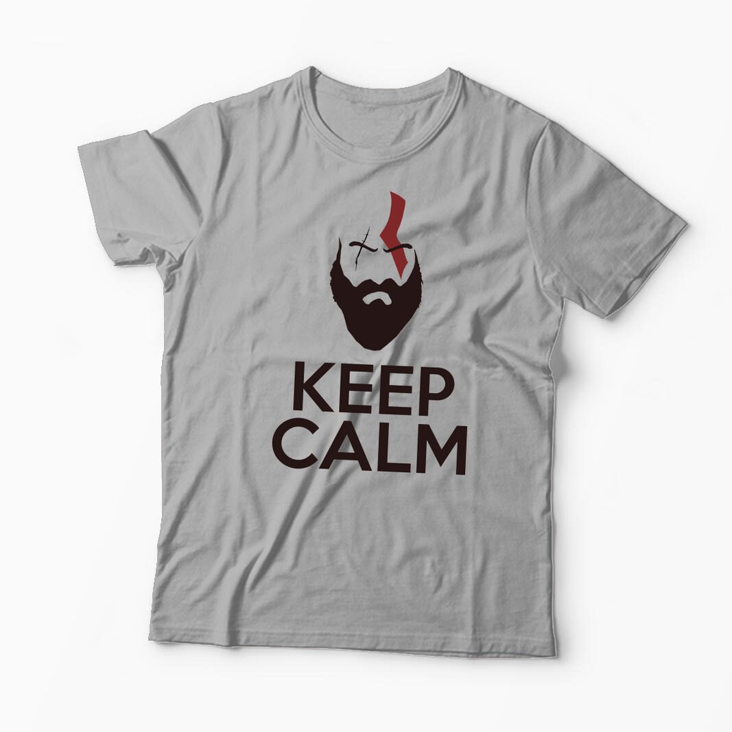 Tricou Personalizat GOW Kratos Keep Calm - Bărbați-Gri