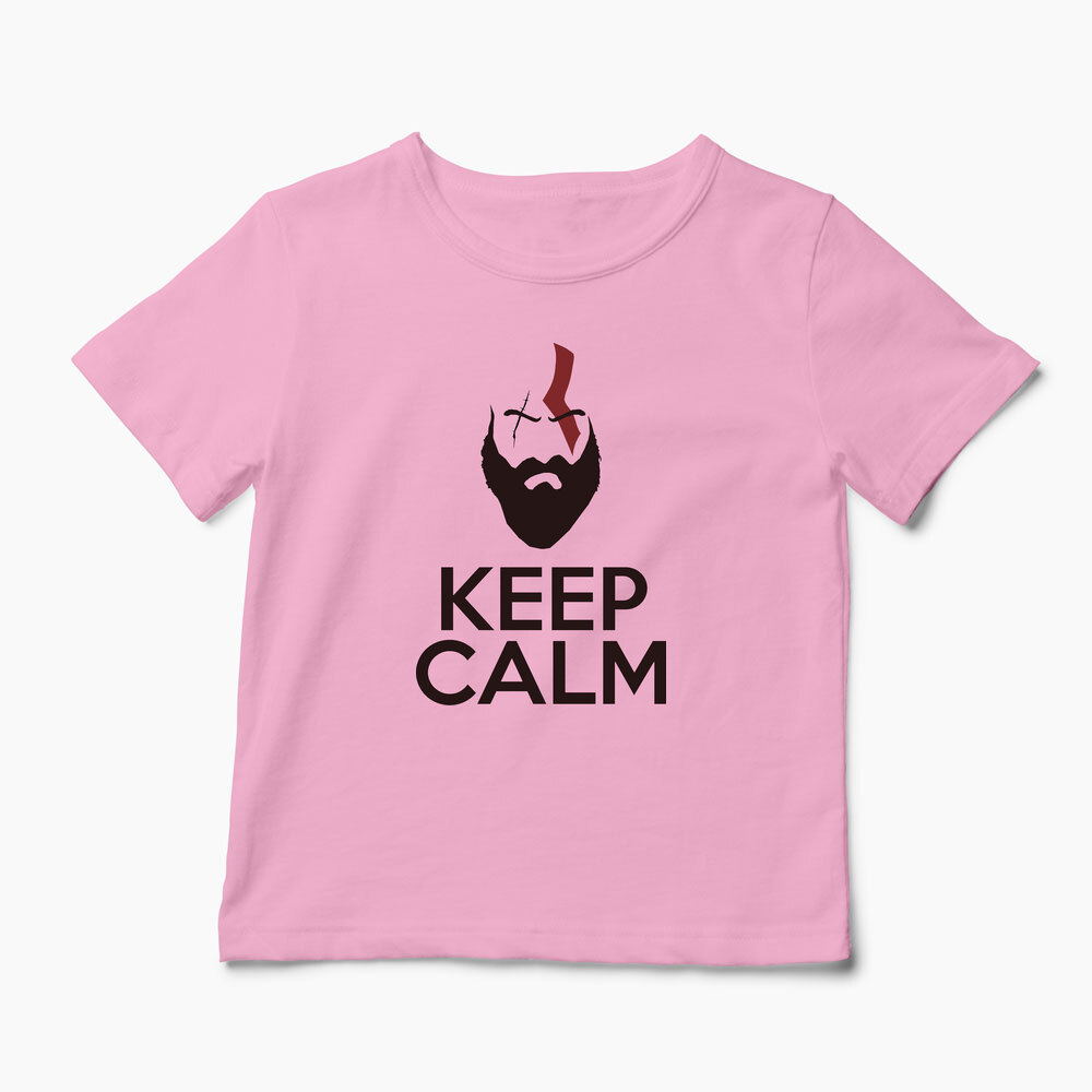 Tricou Personalizat GOW Kratos Keep Calm - Copii-Roz