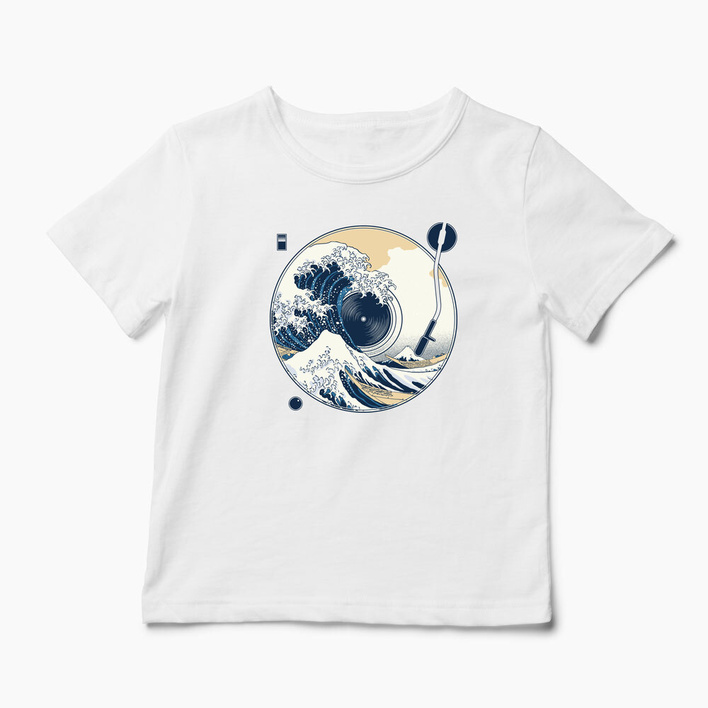 Tricou Personalizat Great Wave Sound - Sunetul Marelui Val - Copii-Alb