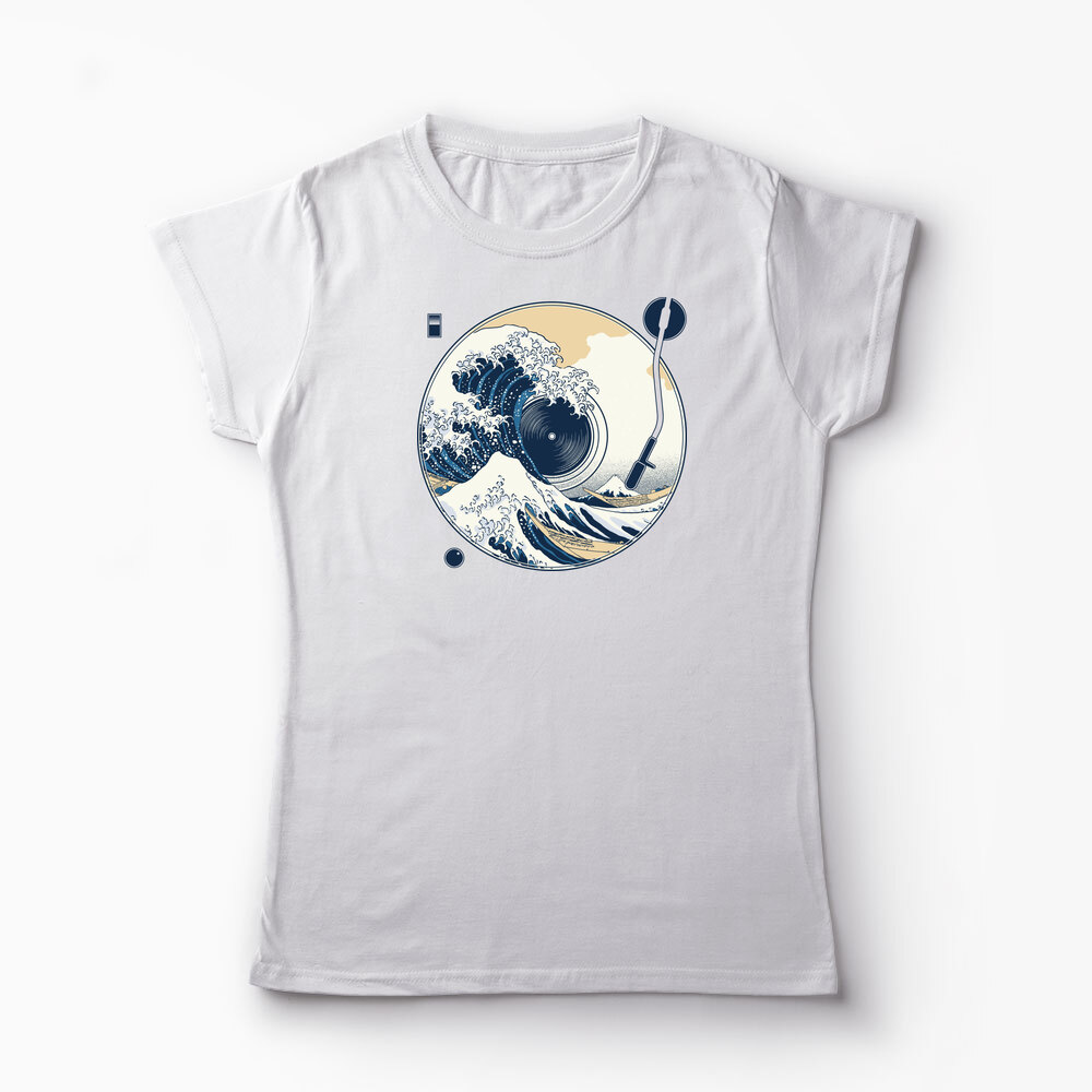 Tricou Personalizat Great Wave Sound - Sunetul Marelui Val - Femei-Alb