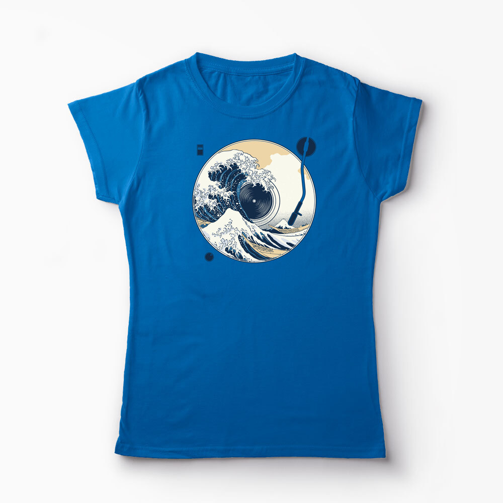 Tricou Personalizat Great Wave Sound - Sunetul Marelui Val - Femei-Albastru Regal