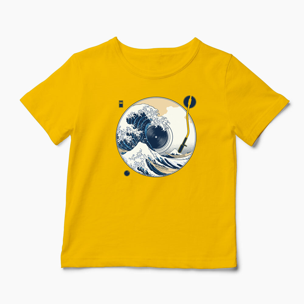 Tricou Personalizat Great Wave Sound - Sunetul Marelui Val - Copii-Galben
