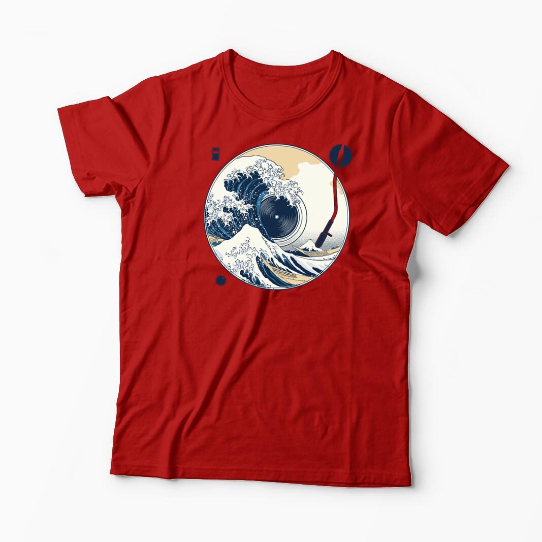 Tricou Personalizat Great Wave Sound - Sunetul Marelui Val - Bărbați-Roșu