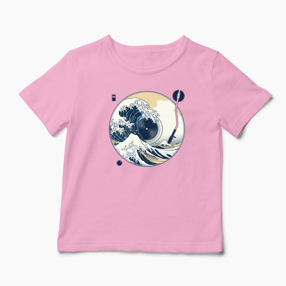 Tricou Personalizat Great Wave Sound - Sunetul Marelui Val - Copii-Roz