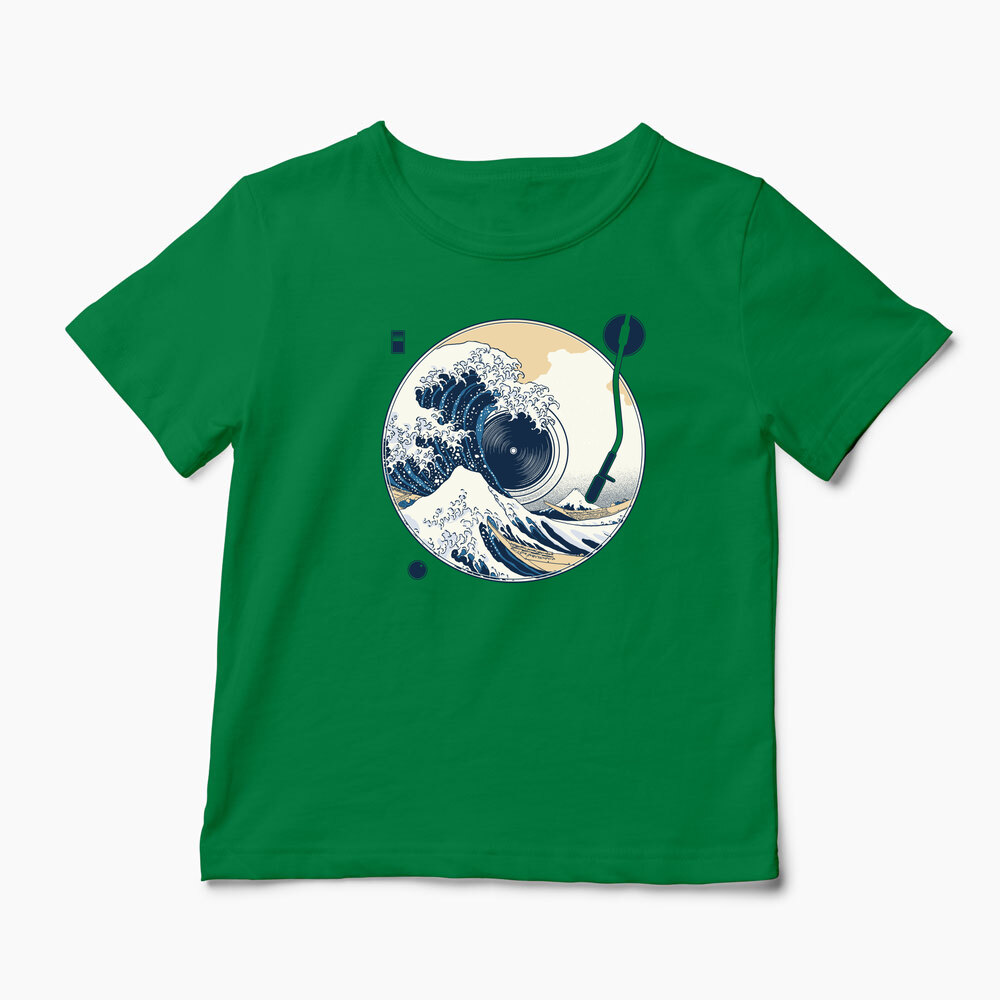 Tricou Personalizat Great Wave Sound - Sunetul Marelui Val - Copii-Verde