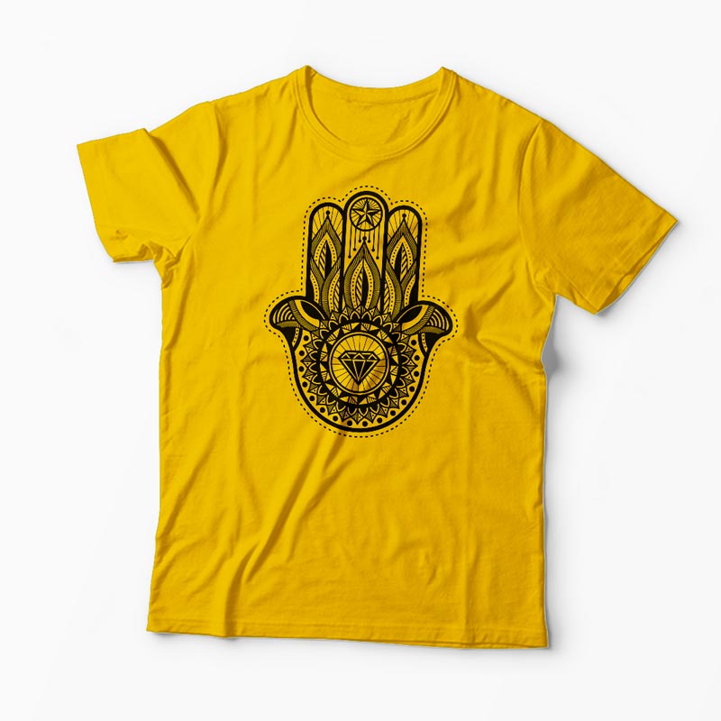 Tricou Personalizat Hamsa Hand - Bărbați-Galben