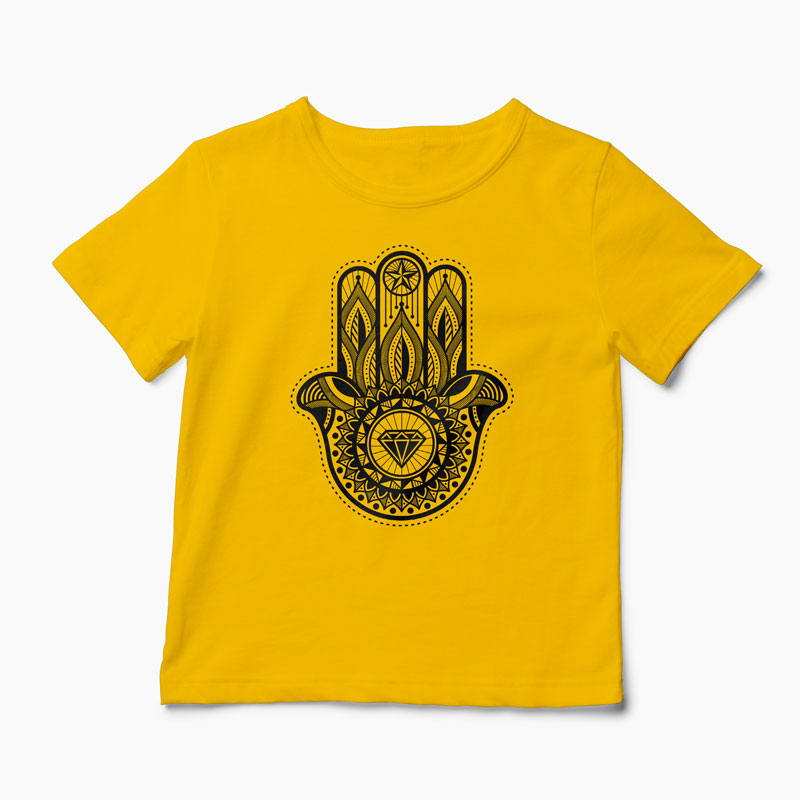 Tricou Personalizat Hamsa Hand - Copii-Galben