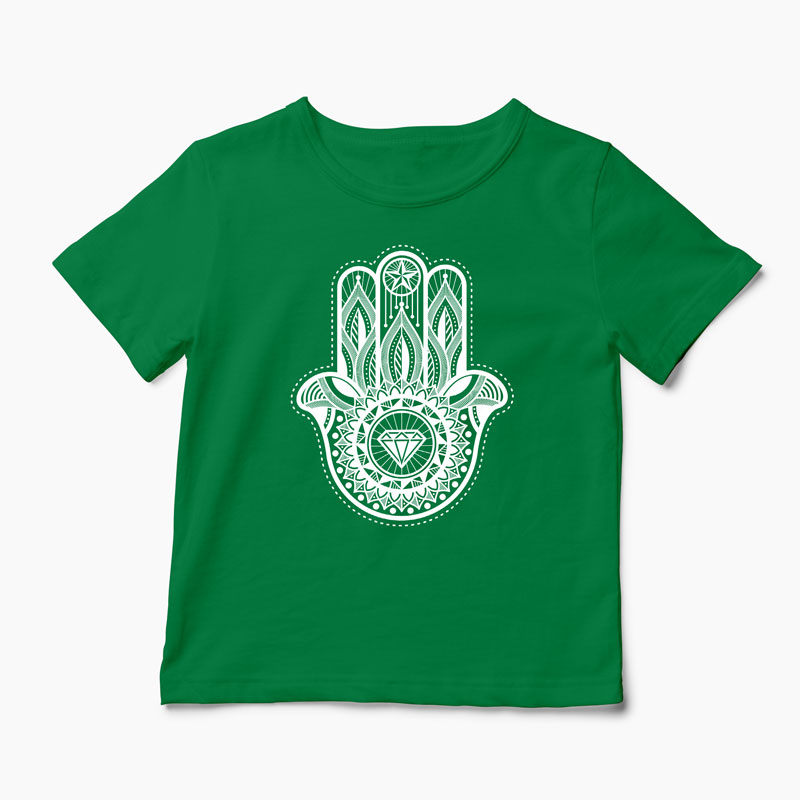 Tricou Personalizat Hamsa Hand - Copii-Verde