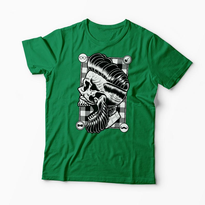 Tricou Personalizat Hipster Skull - Bărbați-Verde