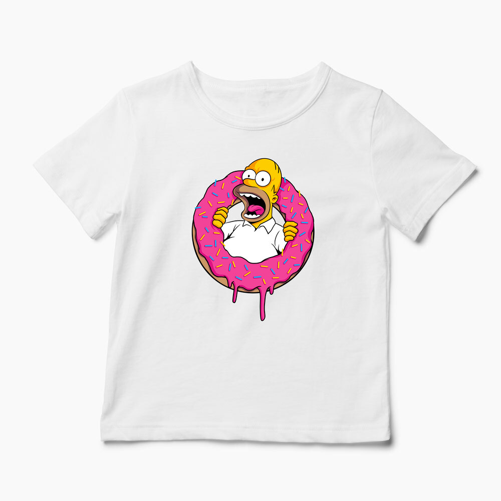 Tricou Personalizat Homer Simpson Sweet Cream - Copii-Alb