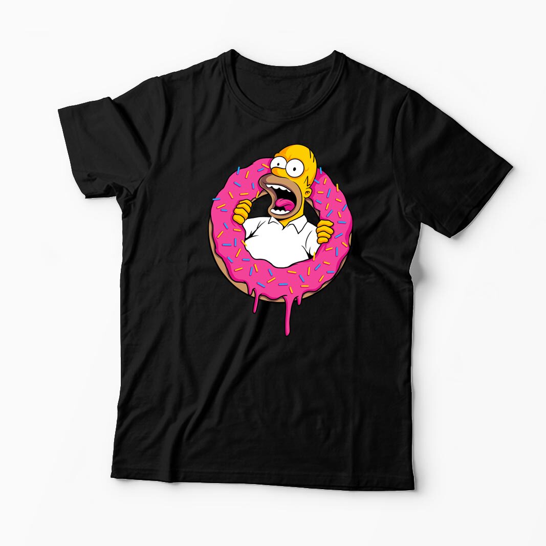 Tricou Personalizat Homer Simpson Sweet Cream - Bărbați-Negru