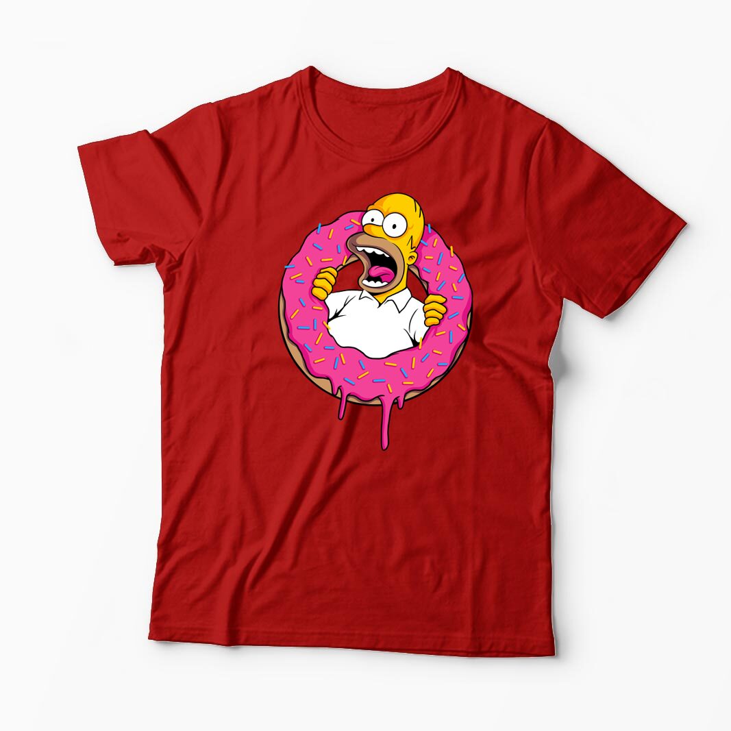 Tricou Personalizat Homer Simpson Sweet Cream - Bărbați-Roșu
