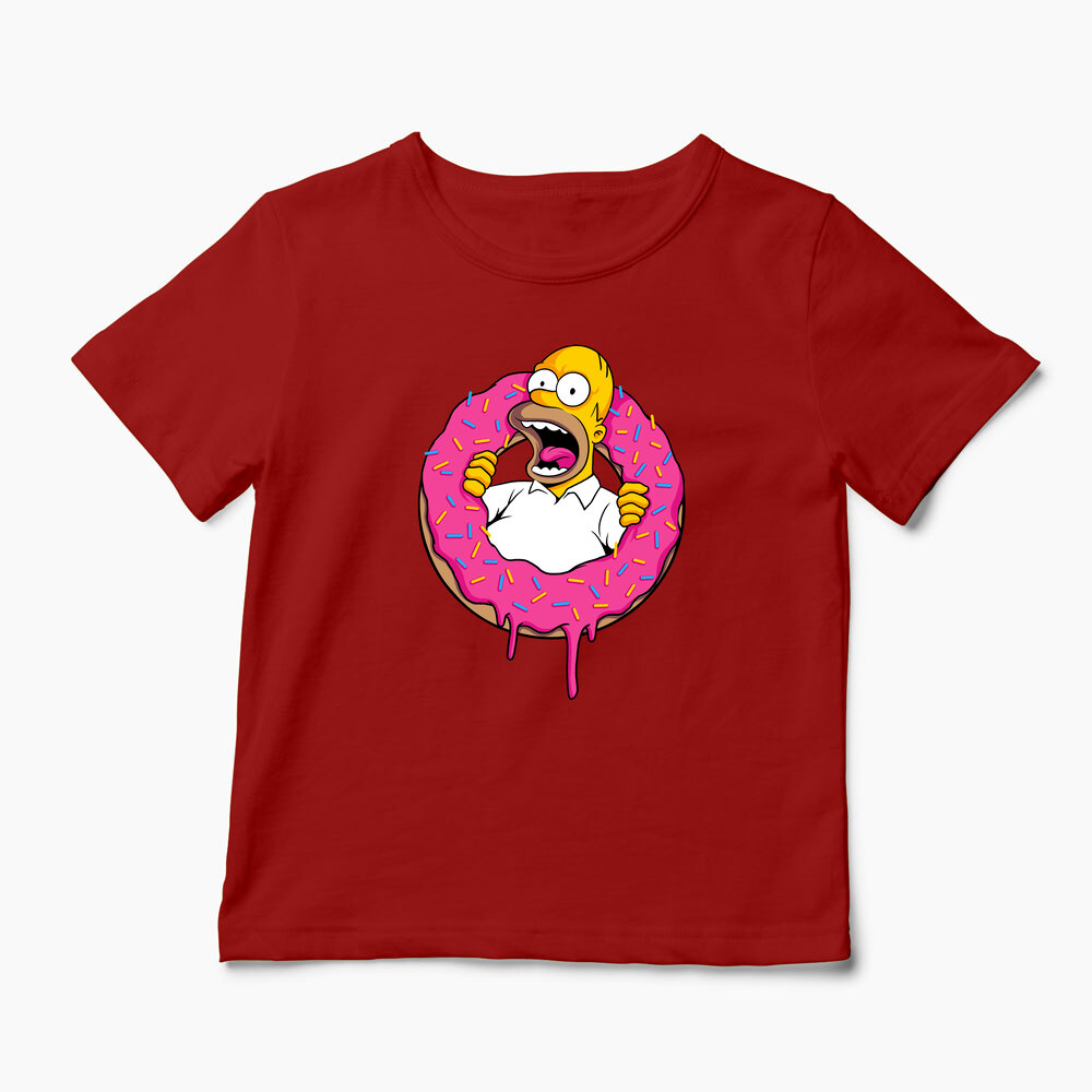 Tricou Personalizat Homer Simpson Sweet Cream - Copii-Roșu