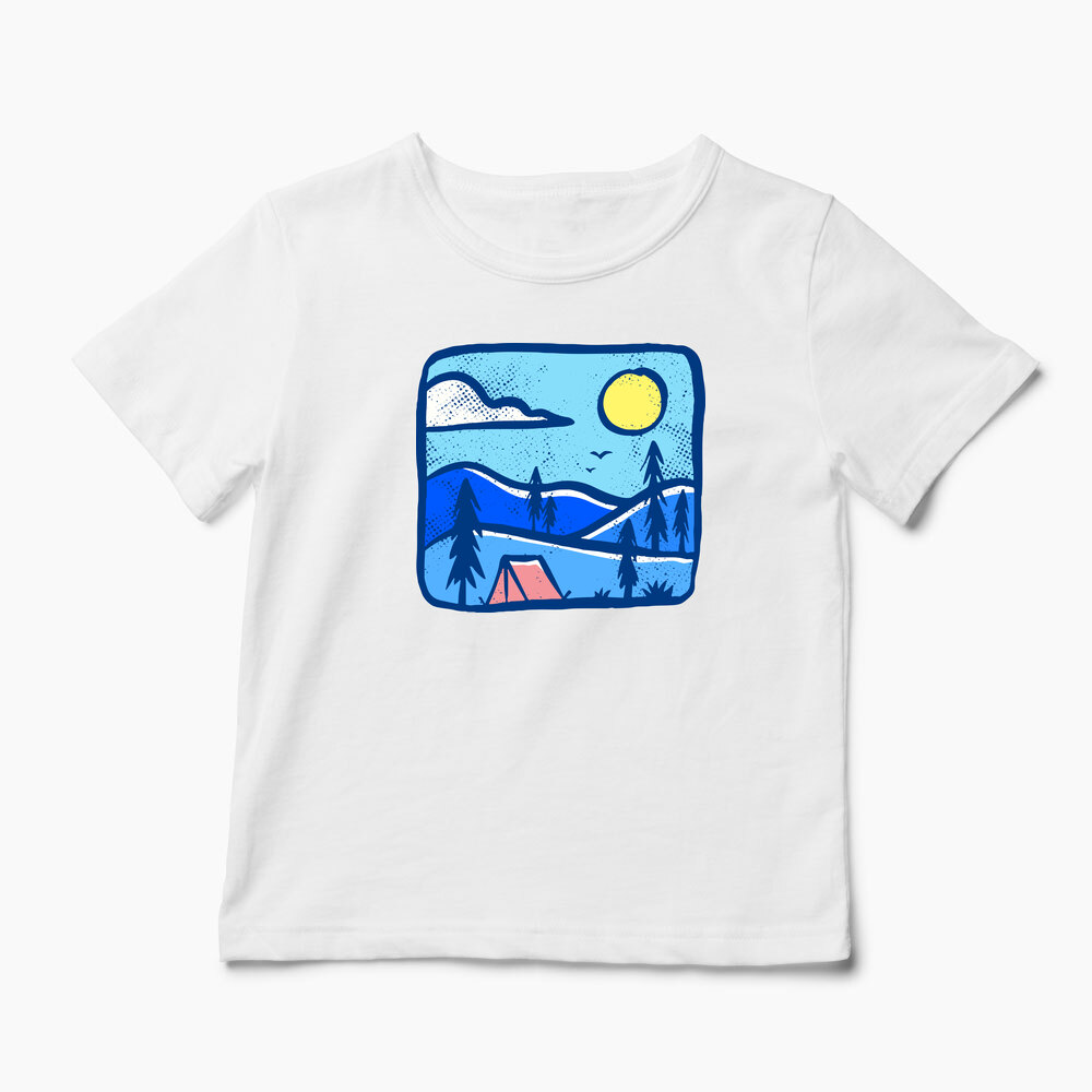 Tricou Personalizat Înapoi în Natură Camping - Copii-Alb