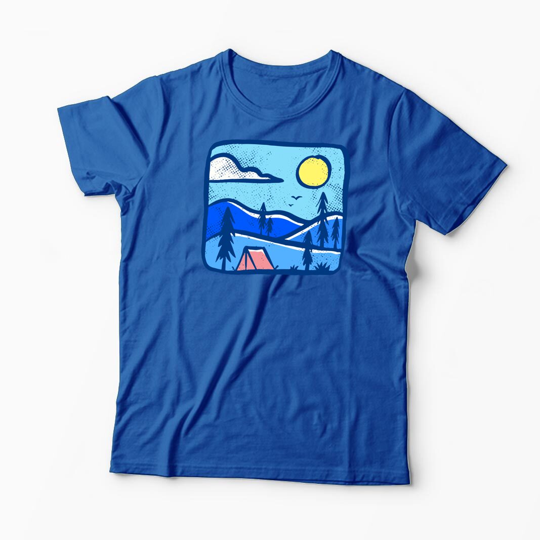 Tricou Personalizat Înapoi în Natură Camping - Bărbați-Albastru Regal